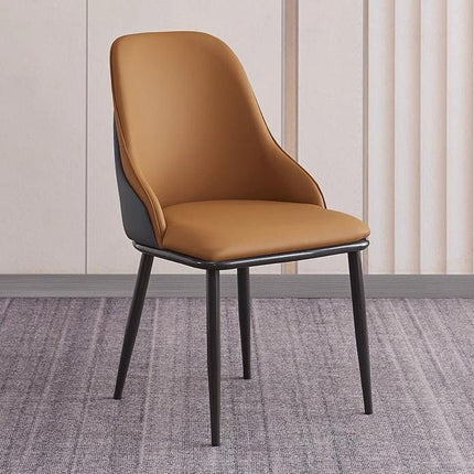 VELLUTO Dining Chair Modern upholstered Leather Kitchen Chairs with armrests Bathtub Chair Leisure Lounge Chair Living Room Bedroom Home Set of 2(Orange).