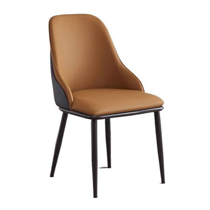 VELLUTO Dining Chair Modern upholstered Leather Kitchen Chairs with armrests Bathtub Chair Leisure Lounge Chair Living Room Bedroom Home Set of 2(Orange).
