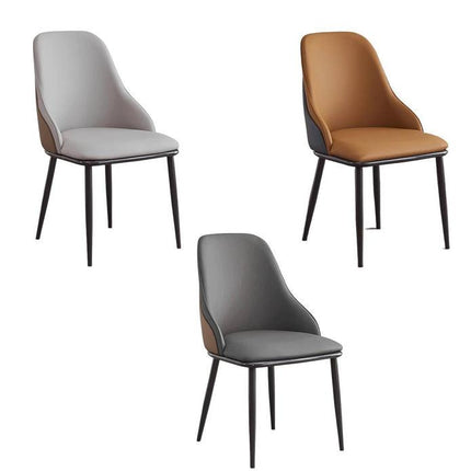 VELLUTO Dining Chair Modern upholstered Leather Kitchen Chairs with armrests Bathtub Chair Leisure Lounge Chair Living Room Bedroom Home Set of 2(Orange).