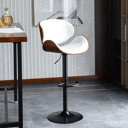 SERENITà European White Modern Bar Stools Swivel Bar Stool Chair Counter Height Barstool with 360 Degree Swivel Seat.