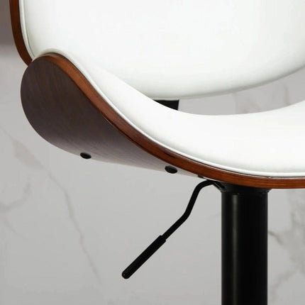 SERENITà European White Modern Bar Stools Swivel Bar Stool Chair Counter Height Barstool with 360 Degree Swivel Seat.
