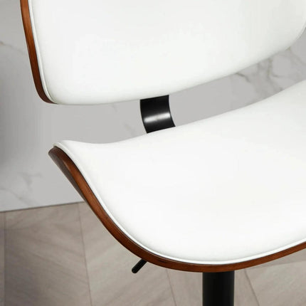 SERENITà European White Modern Bar Stools Swivel Bar Stool Chair Counter Height Barstool with 360 Degree Swivel Seat.
