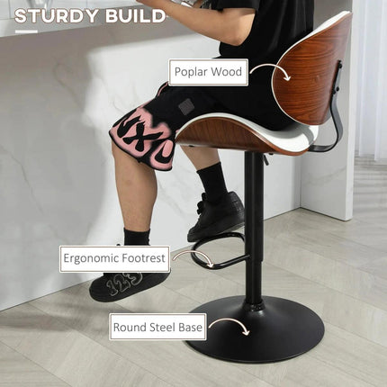 SERENITà European White Modern Bar Stools Swivel Bar Stool Chair Counter Height Barstool with 360 Degree Swivel Seat.