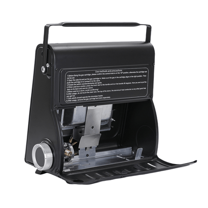 AMZ 1700W 2-in-1 Portable Outdoor Camping Butane Gas Heater Stove Steel Iron Aluminium Metal Manual Application for Travel.