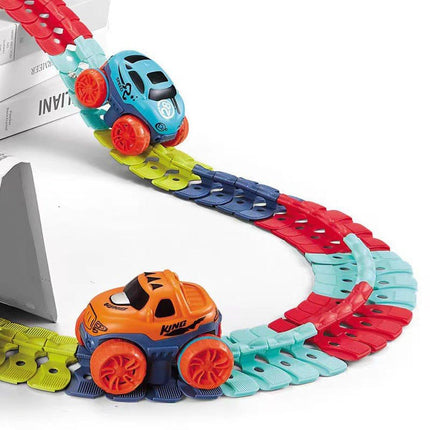 Changeable Track In The Dark Track with LED Light-Up Race Car Flexible Track Toy 184.