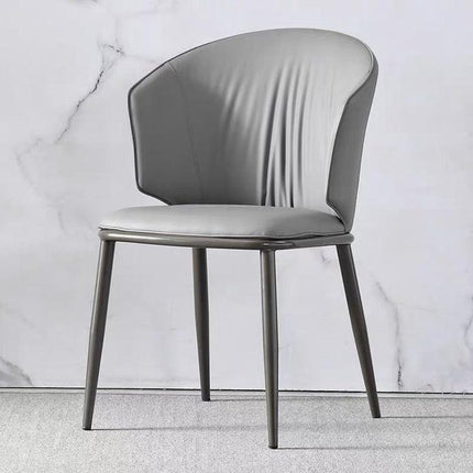 VELLUTO Modern Armless Upholstered Side Chair with Metal Legs for Kitchen & Dining Set of 2 (Grey).