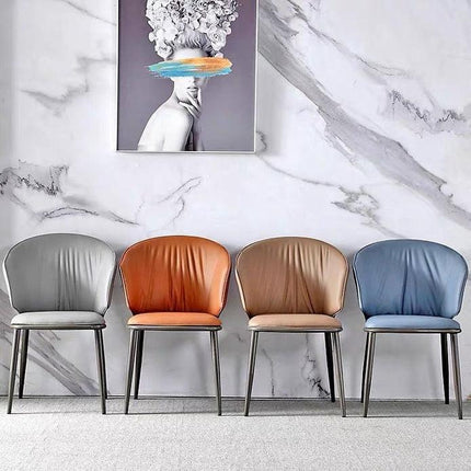 VELLUTO Modern Armless Upholstered Side Chair with Metal Legs for Kitchen & Dining Set of 2 (Grey).