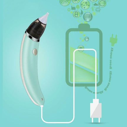 Baby Nasal Aspirator Electric Safe Hygienic Nose Cleaner Snot Sucker For baby (Green).