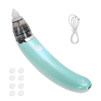 Baby Nasal Aspirator Electric Safe Hygienic Nose Cleaner Snot Sucker For baby (Green).