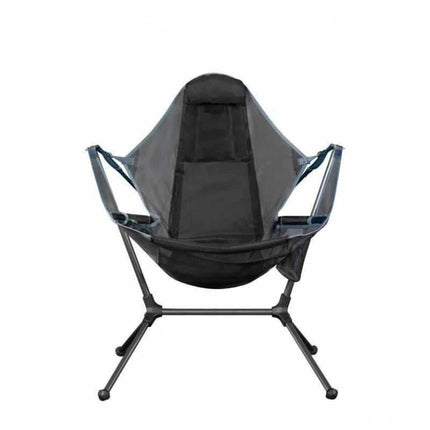 Camping Chair Foldable Swing Luxury Recliner Relaxation Swinging Comfort Lean Back Outdoor Folding Chair Outdoor Freestyle Portable Folding Rocking Chair Grey.