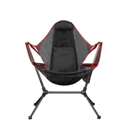 Camping Chair Foldable Swing Luxury Recliner Relaxation Swinging Comfort Lean Back Outdoor Folding Chair Outdoor Freestyle Portable Folding Rocking Chair Grey.
