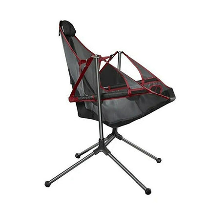 Camping Chair Foldable Swing Luxury Recliner Relaxation Swinging Comfort Lean Back Outdoor Folding Chair Outdoor Freestyle Portable Folding Rocking Chair Grey.