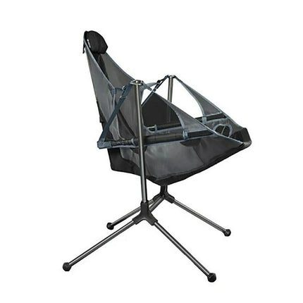 Camping Chair Foldable Swing Luxury Recliner Relaxation Swinging Comfort Lean Back Outdoor Folding Chair Outdoor Freestyle Portable Folding Rocking Chair Grey.