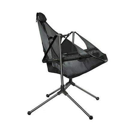 Camping Chair Foldable Swing Luxury Recliner Relaxation Swinging Comfort Lean Back Outdoor Folding Chair Outdoor Freestyle Portable Folding Rocking Chair Grey.