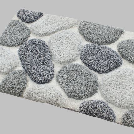 Pebble 3D Design Tufted Soft Pile Bathmat - 50x80.