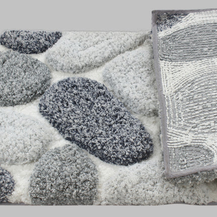 Pebble 3D Design Tufted Soft Pile Bathmat - 50x80.