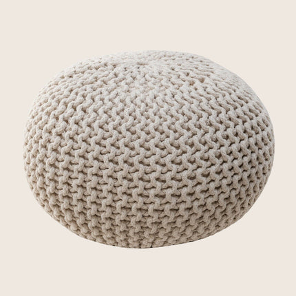 Braided Ottoman Pouffe Footstool Hand Knitted (Natural).