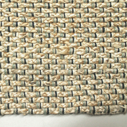Hand Braided Jute Runner with Green Textured Weave 50 x 120 cm.