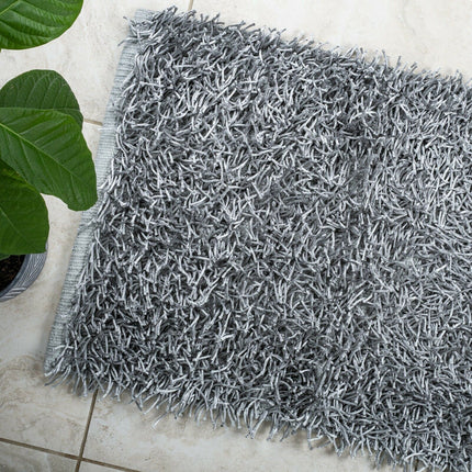 Luxury High Pile Soft Non Slip Bathmat 50 x 80cm (Silver).
