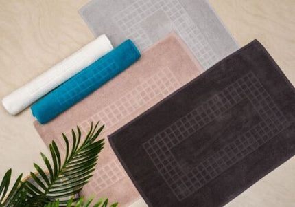 Microfiber Soft Non Slip Bath Mat Check Design (Anthrazit).