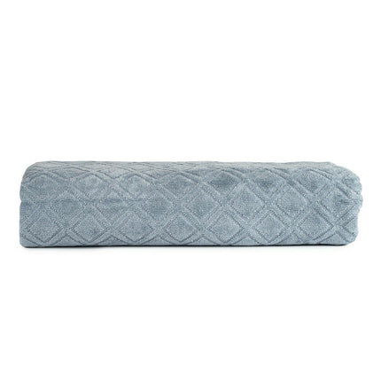 Premium Velour Diamond Design Jacquard Bath Towel (Blue).