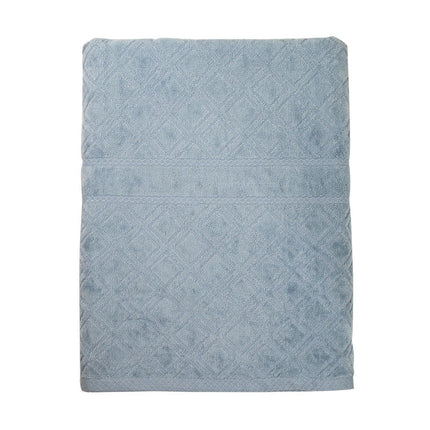 Premium Velour Diamond Design Jacquard Bath Towel (Blue).