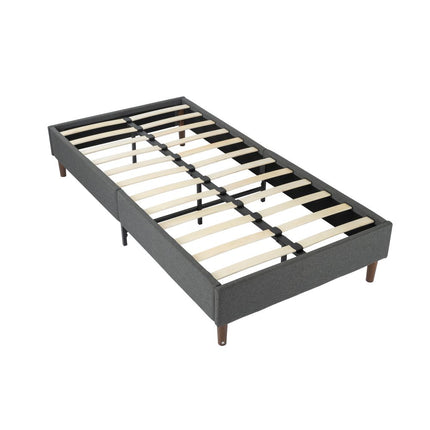 Metal Bedframe Mattress Foundation (Dark Grey) – Double