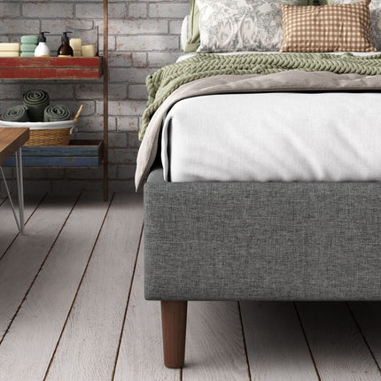Metal Bedframe Mattress Foundation (Dark Grey) – Double