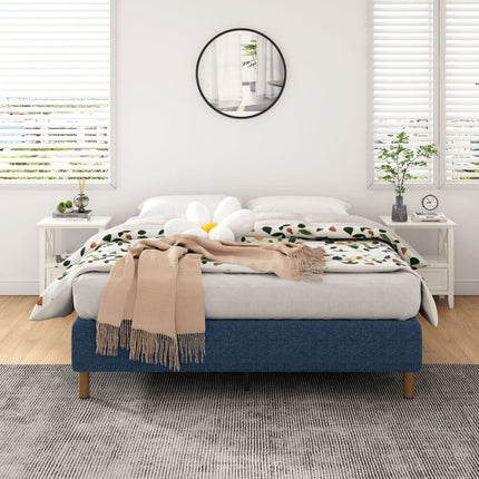 Metal Bed Frame Mattress Foundation Blue – Queen.