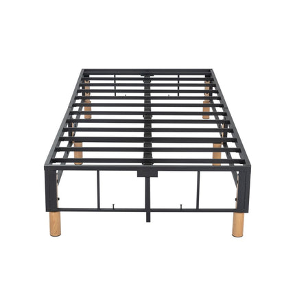 Metal Bed Frame Mattress Foundation Blue – King.