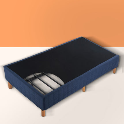 Metal Bed Frame Mattress Foundation Blue – Queen.