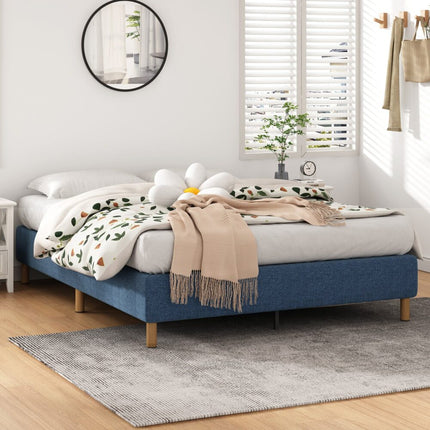 Metal Bed Frame Mattress Foundation Blue – Queen.