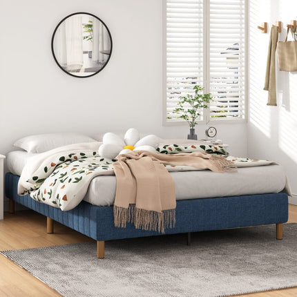 Metal Bed Frame Mattress Foundation Blue – Queen.