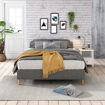 Metal Bedframe Mattress Foundation (Dark Grey) – King.