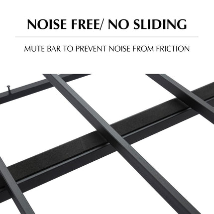 Metal Bedframe Mattress Foundation (Dark Grey) – King.