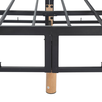 Metal Bedframe Mattress Foundation (Dark Grey) – Double.
