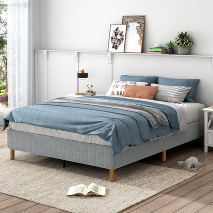 Metal Bedframe Mattress Foundation (Dark Grey) – Double.