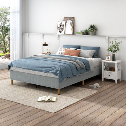 Metal Bedframe Mattress Foundation (Dark Grey) – Double.