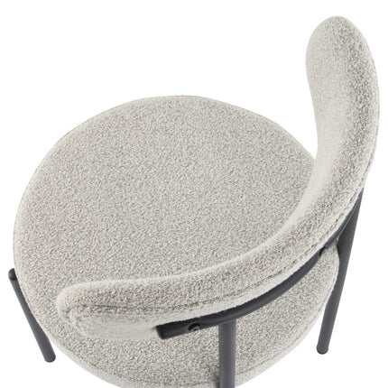 Luxe Boucle Cushioned Elsa Dining Chairs in White Quartz.
