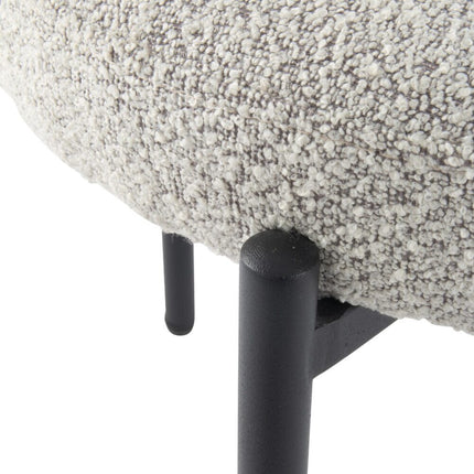 Luxe Boucle Cushioned Elsa Dining Chairs in White Quartz.