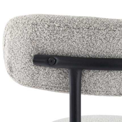 Luxe Boucle Cushioned Elsa Dining Chairs in White Quartz.