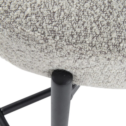 Sleek White Quartz Metal Boucle Elsa Bar Stools.
