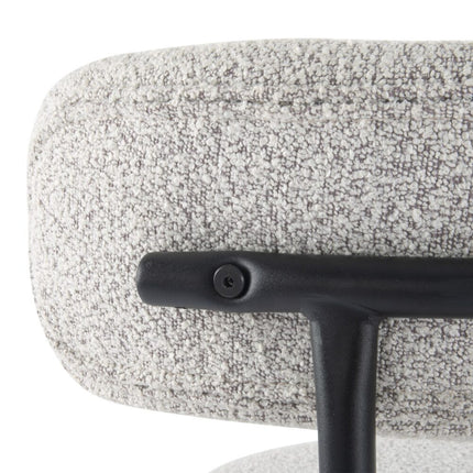 Sleek White Quartz Metal Boucle Elsa Bar Stools.