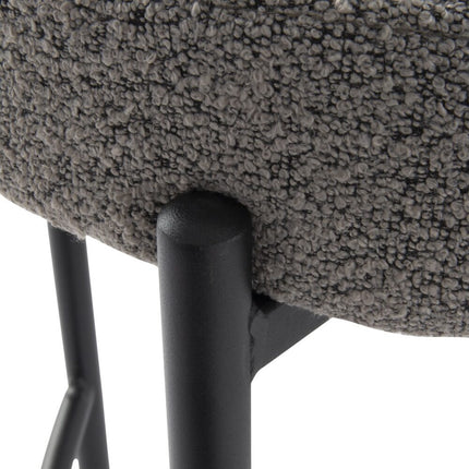 Contemporary Grey Boucle Elsa Low Bar Stools.