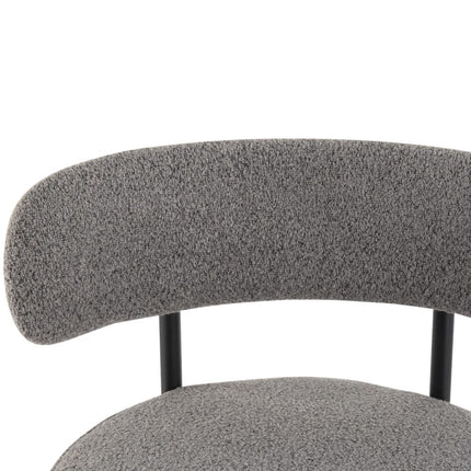 Contemporary Grey Boucle Elsa Low Bar Stools.