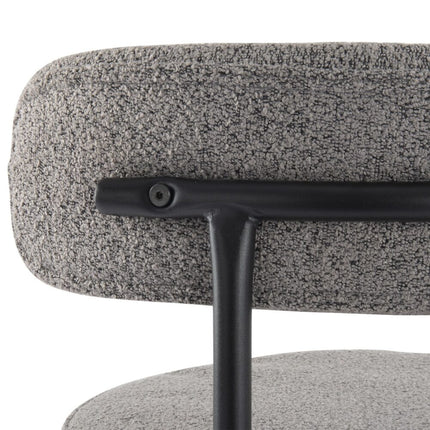 Contemporary Grey Boucle Elsa Low Bar Stools.