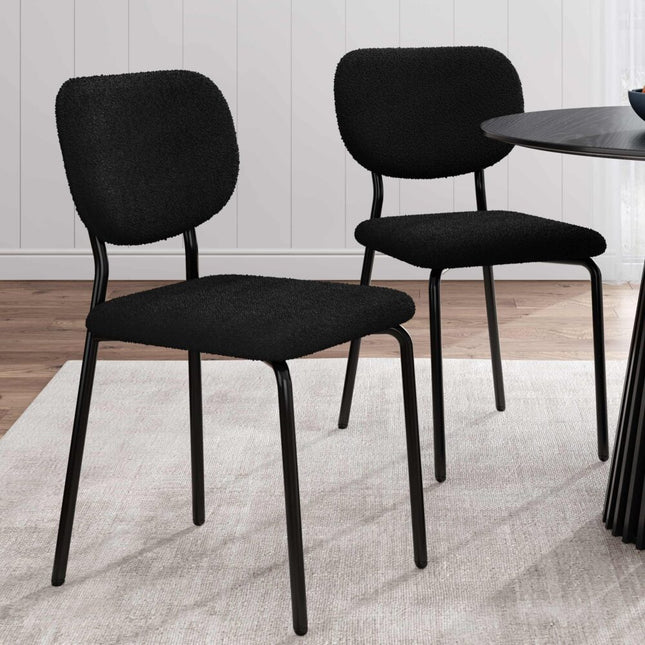 Charcoal Charm Armless Dining Chair Duo.