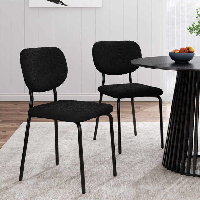 Charcoal Charm Armless Dining Chair Duo.