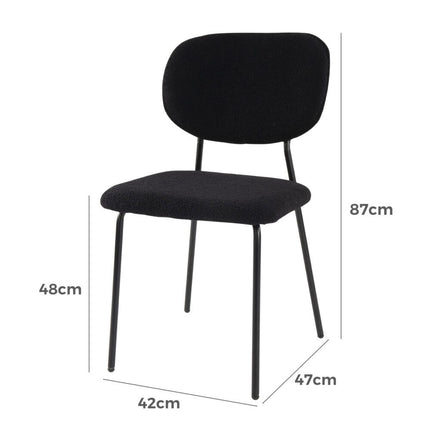 Charcoal Charm Armless Dining Chair Duo.