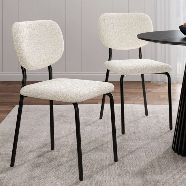White Whisper Teddy Fabric Dining Duo.